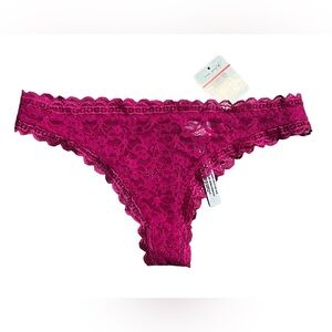 Free People Intimately Panty Lace Tanga Dark Pink. 
Size XS. NWT